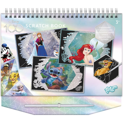 Totum - Disney 100 kras sticker en kleurboek limited edition Disney classics voor 100 jarig bestaan van Disney