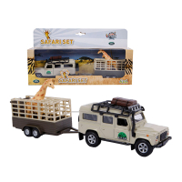 Kids Globe Land Rover met giraffe trailer