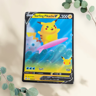 Surfing Pikachu V 2021 Celebrations 008/025 - Pokémon Surfing Pikachu V 2021 Celebrations 008/025 - Pokémon