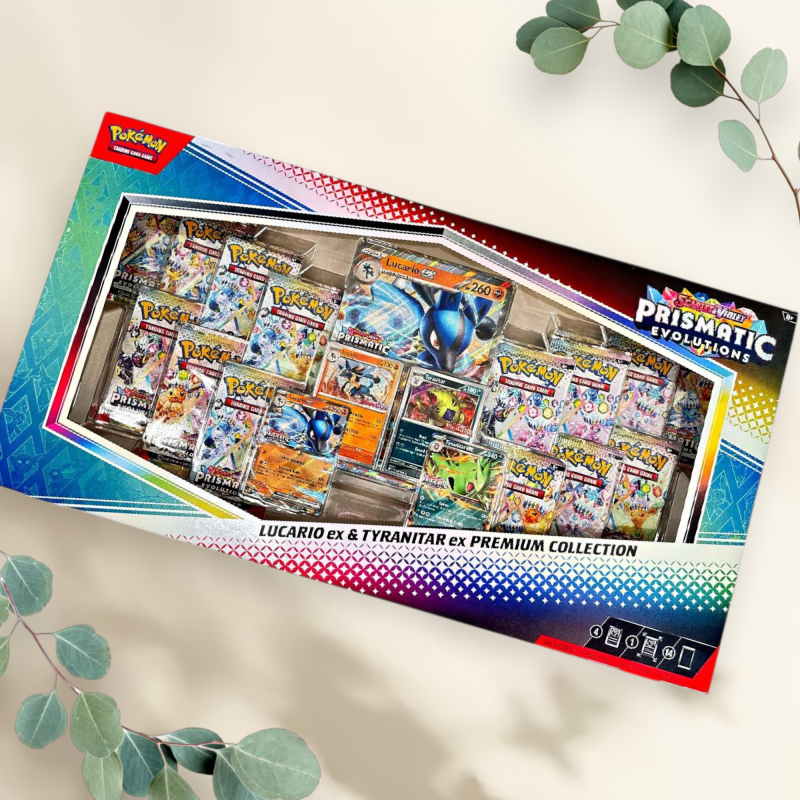 Prismatic Evolutions Lucario ex & Tyranitar ex Premium Collection Box - Pokémon