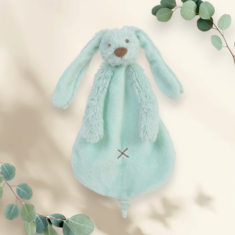 Konijn Richie Groene Knuffeldoekje - Happy Horse