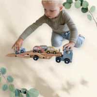 Houten Truck Met Oplegger en Auto’s - Little Dutch