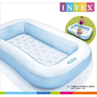 Intex zwembad rechthoek 166x100x28cm (opblaasbare bodem)